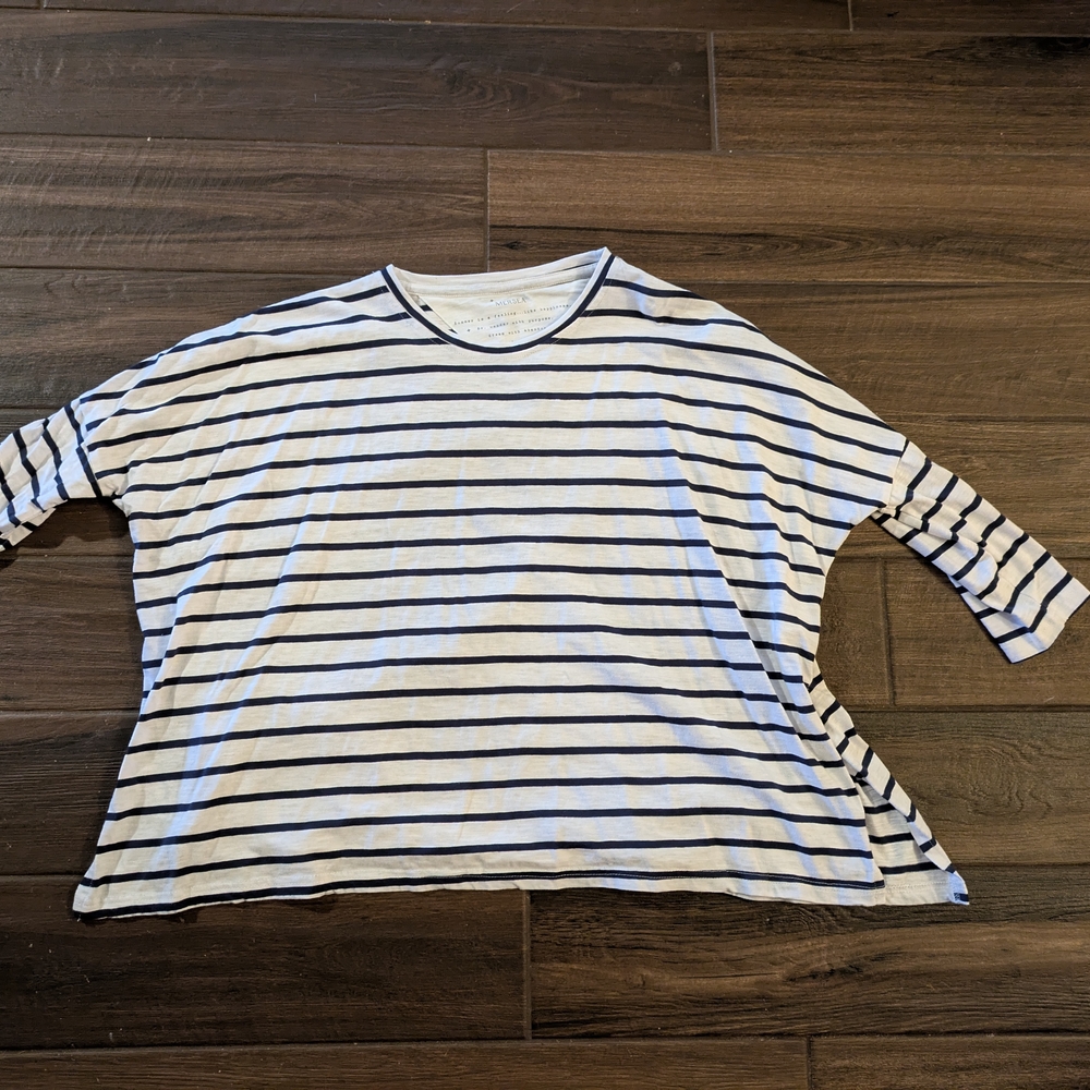 Striped Navy and White Women's Top